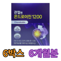 [100% 정품] 관절엔 관절앤 콘드로이친 1200 주영엔에스 900mg 60정 1 2 3 4 5 6 개월 콘드라이친 콘드로이칭 효능, 6개