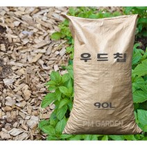[풀물정원] 친환경 생나무 우드칩 (90리터) - 나무 조각 칩 정원 마당 멀칭재, 1개