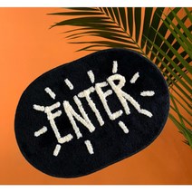 욕실 주방 미끄럼방지 발매트 레터링, 블랙, 1개