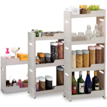 이동식 틈새 수납장 서랍장 진열대 트롤리 펜트리 세탁실 바퀴달린 양념장 슬라이딩 세제, 2단