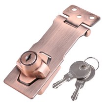 90도 키 가드 HASP 잠금 직각 자물쇠 HASP 아연 합금 안전 도어 래치 캐비닛 잠금 다양한 크기 및 색상, 청동, 4 인치