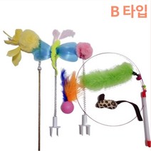 아이구감사합니다 고양이 낚시대 스크래쳐 스프링 깃털 장난감 모음 6P, B타입