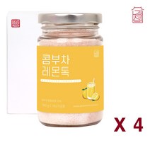 콤부차 레몬톡 발효콤부차 분말 가루 탄산수 발포 레몬맛 비타민C 프로바이오틱스 유산균 음료 무알콜 국산 홍차 녹차 장음료 먹는법 효능, 4통