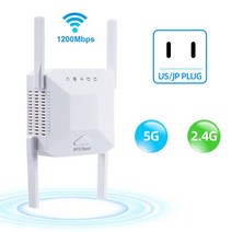 와이파이공유기 LTE라우터 1200Mbps 듀얼 칩 WPS 와이파이 리피터 2.4G 5Ghz 와이파이 익스텐더 4 안테나, 02 White US plug