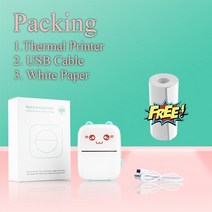 모바일 핸드 프린터 휴대용 열전 사 미니 무선 블루투스 집과 사무실에 대한 휴대 전화, 푸른