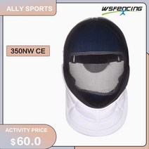 WSFENCING 펜싱 마스크 성인 얼굴 보호 헬멧 CE 인증 장비 350NW, 없음, 8.L - detachable lining