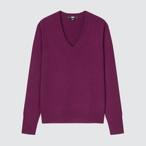 유니클로 여성용 캐시미어 V넥 스웨터 (긴팔 스웨터) 439163 UNIQLO