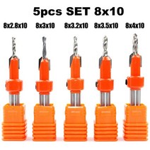 밀링공구 lavie 1pc 8mm shank hss 카운터 싱크 목공 라우터 비트 밀링 커터 나사 추출기 remon demolition for wood c08-339, 5개 8x10mm