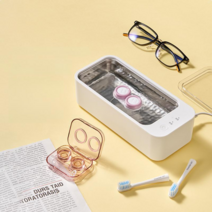 샤오미 초음파세척기 클리너 귀금속 안경 보석 세척, 파란색 + 세정액 1병 + 선반 + 안경닦이