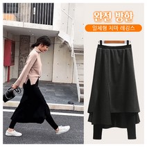 여성용 안감 기모 치마 레깅스! 일체형으로 완성된 롱치마 빅사이즈 힙커버 플레어 스커트 모두 갖춘 제품