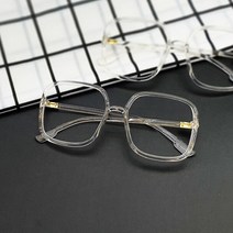 알없는 안경 투명테 잠자리 안경태 도수없는 대두 유명 여자 연예인 얇은 뿔테 투명 큰얼굴 요즘유행하는 안경테 남자 수입 빅사이즈 가벼운 사각 경량 패션