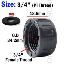 2 개 1/2 3/4 1 인치 PVC 암나사 커넥터 파이프 스트레이트 팔꿈치 티 피팅 물 3 웨이 조인트, 3l4 inch end cap