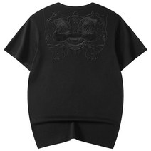 도오빠 아뉴키 남성 반팔 티셔츠 라운드넥 자수 단색 면티 여름 남자반팔티 프리사이즈 의류