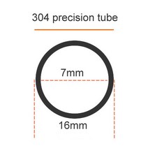 304 스테인리스 스틸 튜브 정밀 파이프 외경 16mm 벽 두께 1-4.5mm 공차 0.05mm 외부 내부 광택, [08] 16x4.5mm, [01] 200mm