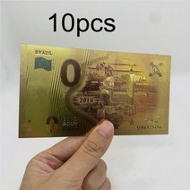 프랑스 크리에이티브 기념품 티켓 노트르담 대성당 파리 금박 지폐 0 유로 모나리자 미소 컬렉션, brazil-10p