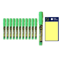 동아 블랙보드마카 12p + 투코비 스티키 메모패드 세트, green, 4세트