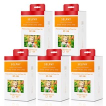 캐논셀피 Canon KP-108IN Color Ink Paper Set 4x6 for Canon Selphy CP1300 CP1200 lot rp-108, 5 Set KP-108IN_15x Ink Cartrid