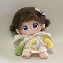 20cm 코튼 아이돌 인형 옷 세트 무속성 목화솜 솜뭉치, 20CM 뼈대있음, 인형+헤어스타일링