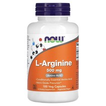 Now Foods (나우 푸드) NOW Foods L-아르기닌 500mg 베지 캡슐 100정, 2개