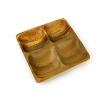 아카시아 정사각 4절 20x20cm 디저트 카페 접시 브런치 시리얼 볼 그릇 종지 안주 과자그릇 샐러드그릇 샐러드 나무