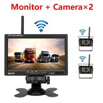 화물차블랙박스 고화질 블랙박스 8채널 6채널 jmcq 7 인치 무선 트럭 카메라 car monitor hd monitor 12v-24v for bus car truck cctv, 2개의 후방 카메라로