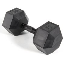 바디엑스 [낱개] 육각아령 고무덤벨 20kg 블랙그립 네츄럴고무, 20KG 1개