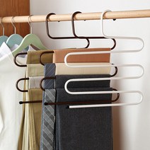 다용도 논슬립 5단 바지걸이 S형 (1P) 옷걸이 틈새활용 접이식 정장 행거, 랜덤