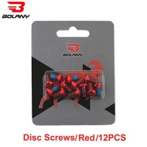 Bolany 12Pcs 자전거 브레이크 디스크 나사 볼트 로터 교체 사이클링 다채로운 1.8g 산악 액세서리, Red12pcs