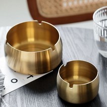 월드유한 심플하고 깔끔한 고급 재털이 재떨이 업소용 가정용 인테리어 소품, 스텐재떨이-골드