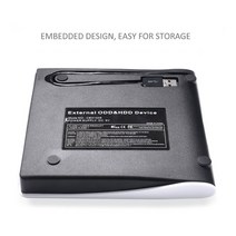 CDDVD플레이어외부 USB 3.0 고속 DVD 드라이브 CD 휴대용 광학 노트북 pc용 Win XP WIN 7 10 MAC OS, 02 Black