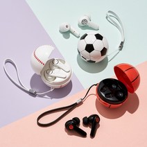 블루투스이어폰 가성비 무선이어폰 오픈형 생활방수 축구공 야구공 농구공 펀앤볼, 야구공디자인(TWS02)