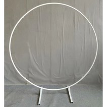 꽃 장식 전시대 셀프 웨딩 포토존 플라워 지지대 백그라운드 배경 연출 원형 아치 프레임 연철 풍선 파티 링 라운드 꽃문, 지름2.5m(흰색)