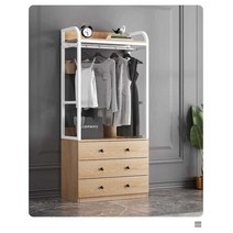 드레스룸 옷장 행거 서랍장 수납장 옷방 간이옷장, 오크+화이트-100형