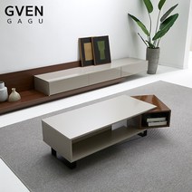 GVEN 지벤 노르마니 레그 거실테이블, 화이트블랙