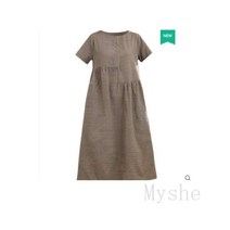 [Myshe]여성 면 마 여름 원피스 빅사이즈 원피스 K1 S100720