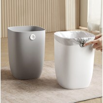 인테리어휴지통 틈새 종량제 10리터 화장실 플라스틱 쓰레기통 23년형, 그레이+