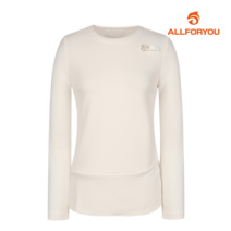 올포유 여성 밑단 러플 라운드 티셔츠 AWTRI7156-102 G