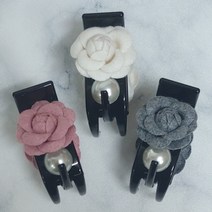 SUNNYDAY DD6 국산 까멜리아 동백 꽃 플라워 여성 헤어집게핀 악어집게 반머리 올림머리 고급 헤어핀 머리핀