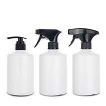 박스단위 도매가 HDPE 500ml환(TR) 원형 플라스틱 병 펌프 스프레이 용기 반투명 110개입, 스프레이(9010)흑색