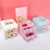 해외 직배송 미니 데스크 오거나이저 악세서리 수납함 정리대 책상 산리오 헬로키티 마이멜로디 시나모롤 폼 검수 출고, A.핑크
