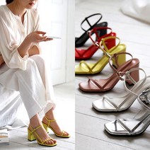 티컴퍼니 국내생산 7cm 6color 스트랩 통굽 여성 샌들 미들힐 여름슈즈 ag7808