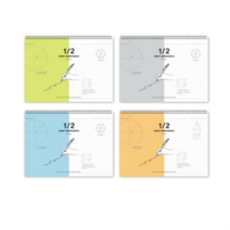 더오픈하우스 2분할 가로 수학노트 4종 세트 23-5891, 그린. 그레이. 스카이블루. 오렌지, 5세트