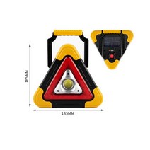 경광등 경광봉 경고등 차량용 비상 조명 삼각형 경고 도로 안전 플레어 태양열 충전식 작업 깜박이 빨간색 알람 캠핑, 1.1 LEDS