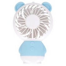 씨티라이프 레인보우 LED USB 휴대용 미니 선풍기, 블루(베어), ZW-2801