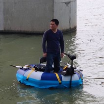 [LisCOM] (낚시보트단품) 휴대용 접이식 가벼운 싱글 루아 전동 공기 주입 보트 낚시 원형 보트, 단품