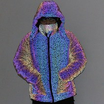 블랙 야광패딩 방한 유니크 발광패딩 R532