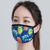 쿨메쉬 일러스트 면마스크 3P 일반마스크 보호마스크, 퍼플 지브라