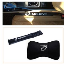 모하비 로고 목쿠션 더마스터 모하비쿠션 가죽쿠션 모하비목배게 목받침 헤드쿠션 모하비튜닝용품, (1) 모하비 크랙쿠션(블랙), 1개