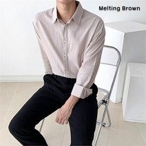 [로즈블로썸] [멜팅브라운] 남자 코튼 린넨 셔츠 남성 가을 셔츠 (9077355)
