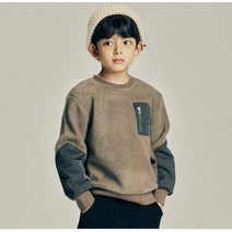 [리틀스텔라] (FSPWCTM701M KHA) 유니 플리스 맨투맨 티셔츠